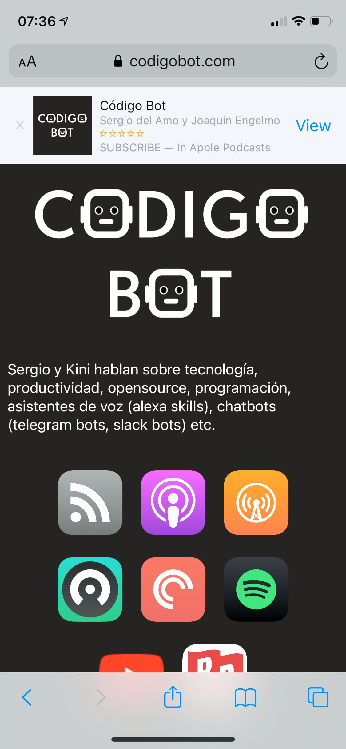 Código Bot Podcast Smart Banner